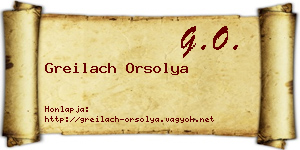 Greilach Orsolya névjegykártya